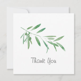 Watercolor Olive Gren Tack Kort