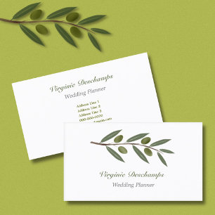 Watercolor Olive Gren Visitkort
