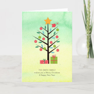 Watercolor Ombre Julgran Helgdag Card Helgkort