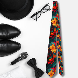 Watercolor orange Hawaiian mönster monstera Slips