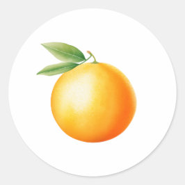 Watercolor Orange Runt Klistermärke