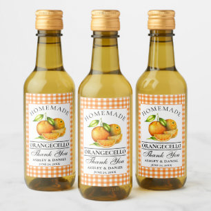 Watercolor Oranges Orangecello Bröllop Tack Mini Vinetikett