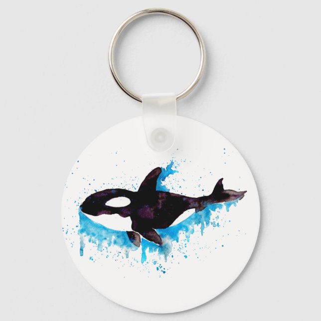 Watercolor Orca Nyckelring (Framsida)