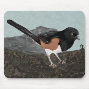 Watercolor Östra Towhe Mousepad Musmatta