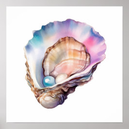 Watercolor Oyster Poster