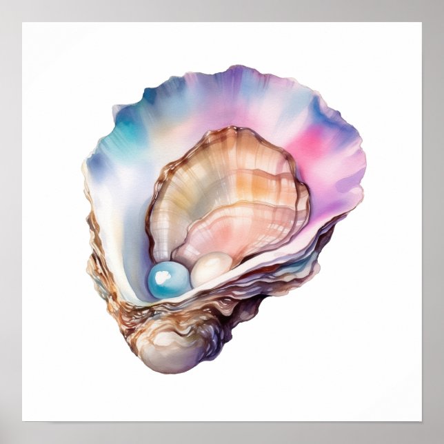 Watercolor Oyster Poster (Framsidan)