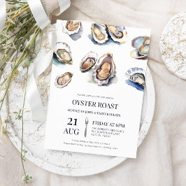 Watercolor Oyster Roast Party Inbjudningar