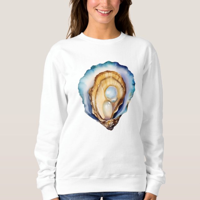 Watercolor Oyster Shell T Shirt (Framsida)