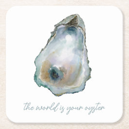 Watercolor Oyster Underlägg Papper Kvadrat