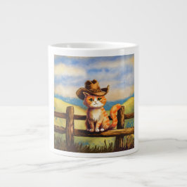 Watercolor Painted Cat Dad Jumbo Mugg