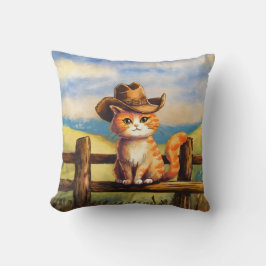 Watercolor Painted Cat Dad Kudde