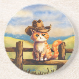 Watercolor Painted Cat Dad Underlägg