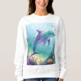Watercolor painted dolphin t shirt