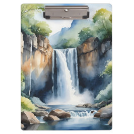 Watercolor painted waterfall