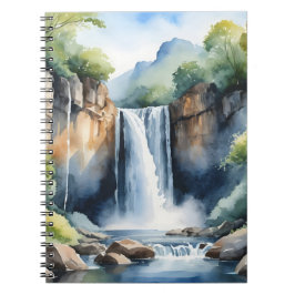 Watercolor painted waterfall anteckningsbok