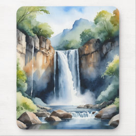 Watercolor painted waterfall musmatta