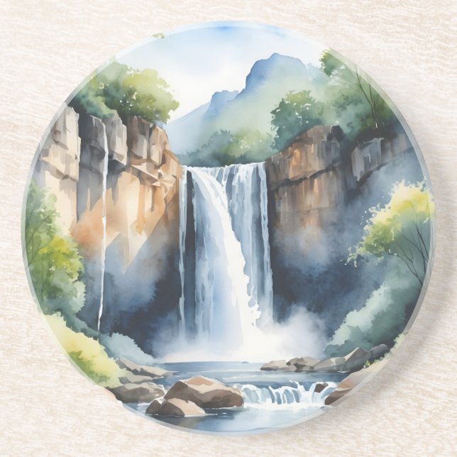 Watercolor painted waterfall underlägg (Framsidan)