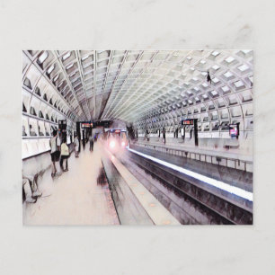 Watercolor Painting (färgmålning i Washington Metr Vykort