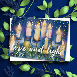Watercolor Painting Menorah Kärlek och Light Helgkort<br><div class="desc">Helgdag temaobjekt designade av Umua. Tryckt och avsänt av Zazzle eller deras närstående företag.</div>