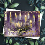 Watercolor Painting Menorah Lycklig Hanukkah Helgkort<br><div class="desc">Helgdag temaobjekt designade av Umua. Tryckt och avsänt av Zazzle eller deras närstående företag.</div>
