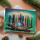 Watercolor Painting Menorah Lycklig Hanukkah Helgkort<br><div class="desc">Helgdag temaobjekt designade av Umua. Tryckt och avsänt av Zazzle eller deras närstående företag.</div>