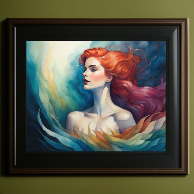 Watercolor Painting Woman Färg Poster (Skapare uppladdad)