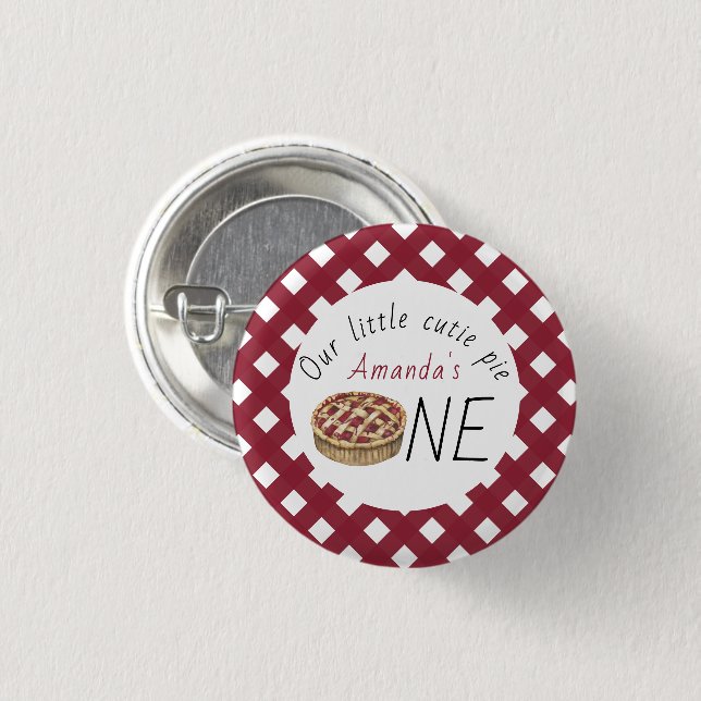 Watercolor Paj Barns födelsedag Knapp (Framsida & baksida)