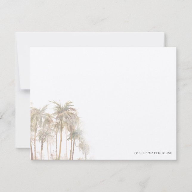 Watercolor Palm Trees Personalized Thank You Anteckningskort (Framsida)