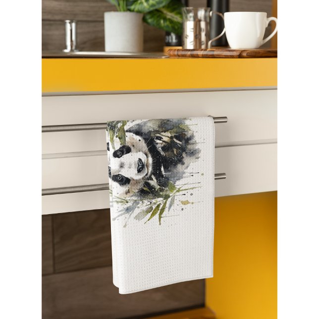 Watercolor Panda Garden Kökshandduk (Skapare uppladdad)