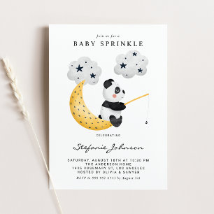 Watercolor Panda Twinkle Twinkle Baby Sprinkle Inbjudningar