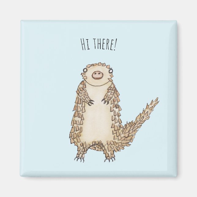 Watercolor Pangolin Illustration Magnet (Framsidan)