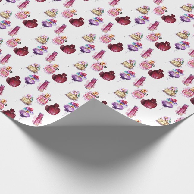 Watercolor Parfym Flaskor Presentpapper (Hörn)