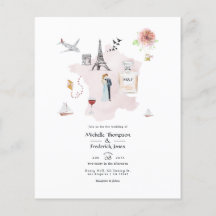 Watercolor Paris Destination Wedding Monogram