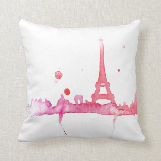 Watercolor Paris Pillow by Megaflora Kudde