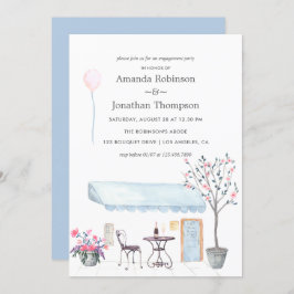 Watercolor Paris Tema Förlovningsfest inbjudan