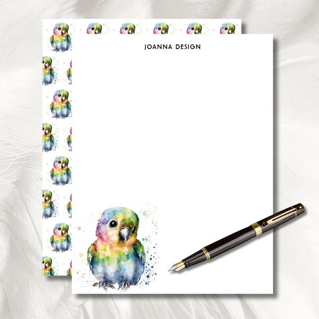 Watercolor Parrot Luxury Business Stationery  Brevhuvud (Skapare uppladdad)