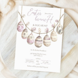 Watercolor Påsk Brunch med Pysanky Egg Hunt Inbjudningar