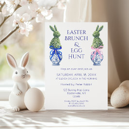Watercolor Påsk Brunch och Egg Hunt Bunny Inbjudningar