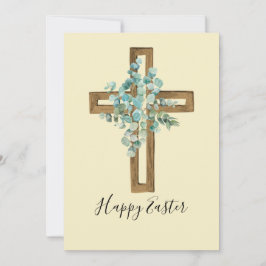 Watercolor Påsk Rustic Kor och Eucalyptus Julkort