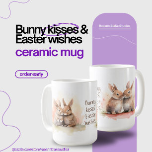 Watercolor Påskhare Kisses Ceramic Mugg