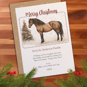 Watercolor Paso Horse Vintage God jul Julkort