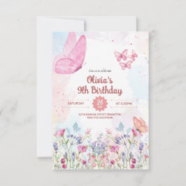 Watercolor Pastel Butterfly Invitation (3.5"x5") Inbjudningar