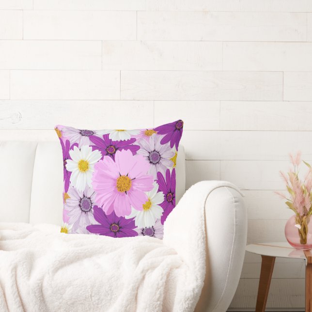 Watercolor Pastel Cosmos Dekorativ kudde (Soffa)