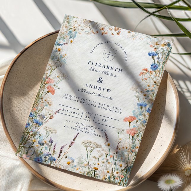 Watercolor Pastel Garden Wedding Inbjudningar (Skapare uppladdad)