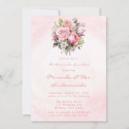 Watercolor Pastel Ro Bridesmaids Luncheon Inbjudningar