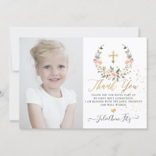 Watercolor Pastel Ro Communion Tack Inbjudningar