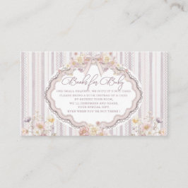   Watercolor pastel wildflower bow lace baby showe Tilläggskort