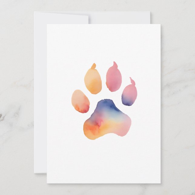 Watercolor Paw Print Background Inbjudningar (Framsida)