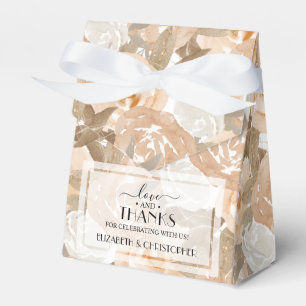 Watercolor Peach Blommigt Bröllop Presentaskar