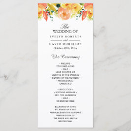 Watercolor Peach Blommigt Chic Fall WedProgram Program